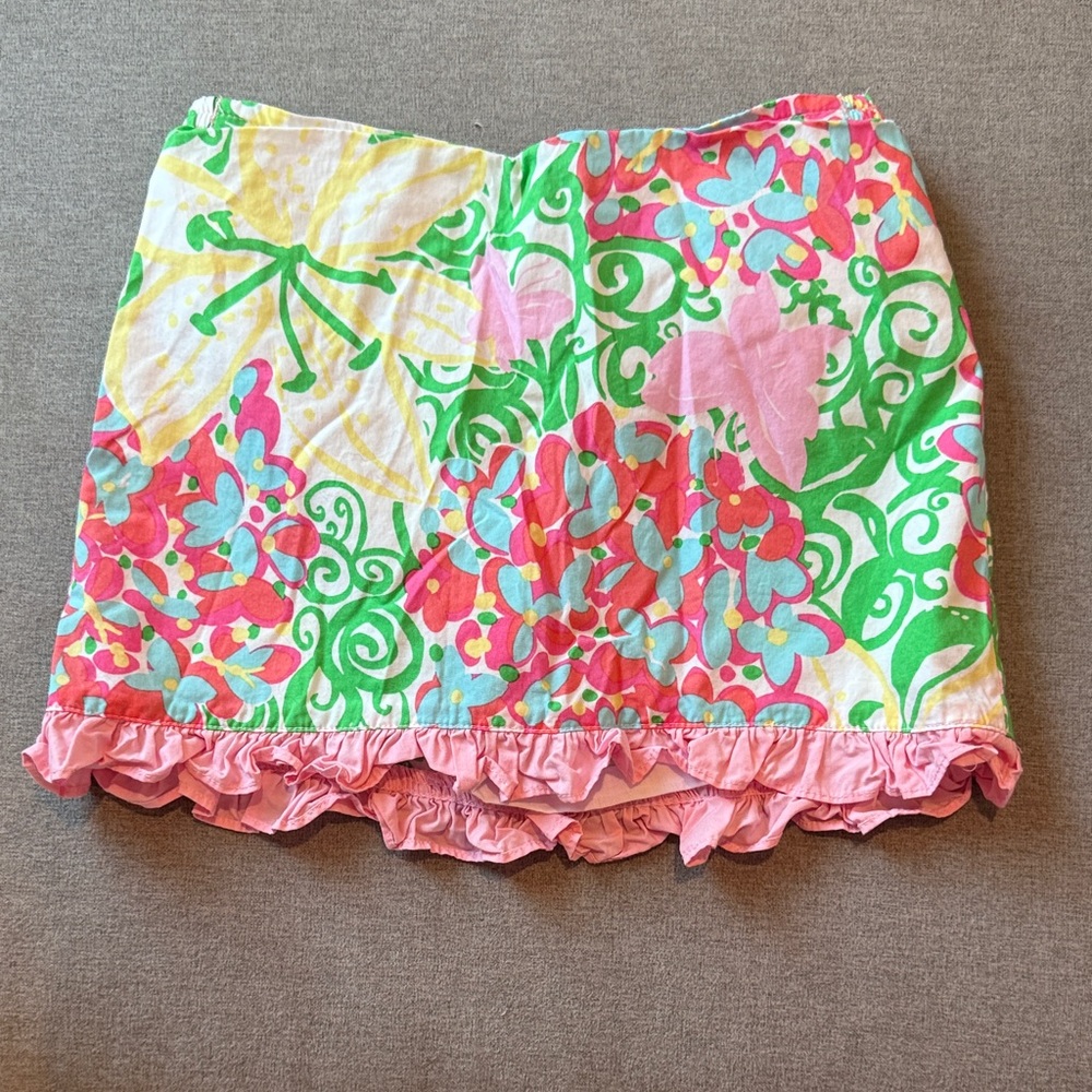 Lilly Pulitzer Pink and Green Floral Skort